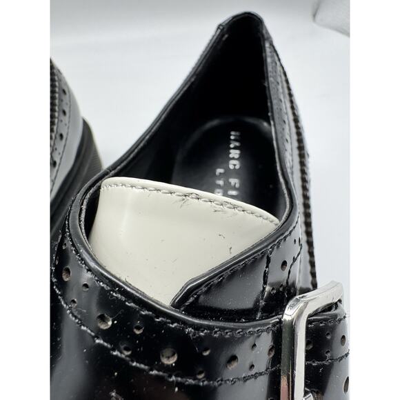 Marc Fisher LTD Remona Leather Monk Strap Loafers Black White Womens Size 8 - Picture 9 of 11